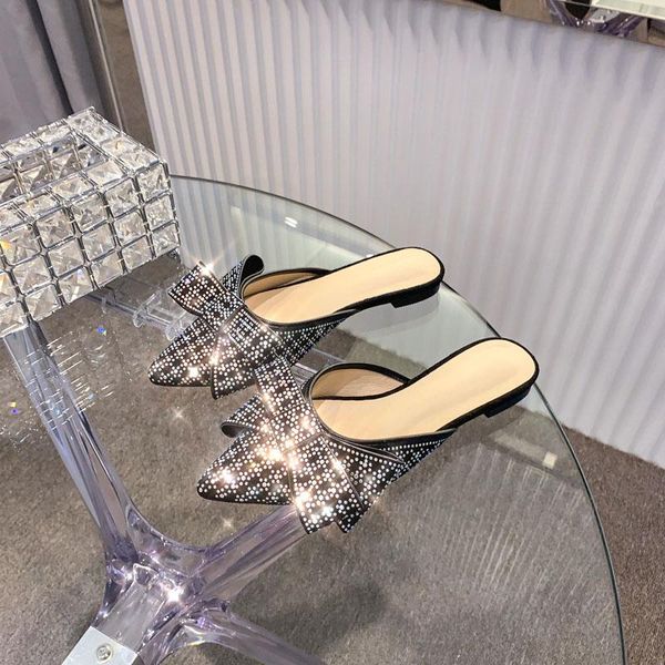slippers baotou half female summer wear 2021 fashion flat pointed toe rhinestone muller shoes large size women's, Black
slippers baotou half female summer wear 2021 fashion flat pointed toe rhinestone muller shoes large size women's, Black