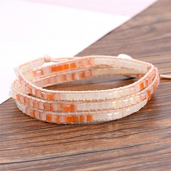 charm bracelets stylish and exquisite multilayered leather bracelet stained glass square crystal bead gangle for friend jewelry gift, Golden;silver
charm bracelets stylish and exquisite multilayered leather bracelet stained glass square crystal bead gangle for friend jewelry gift, Golden;silver