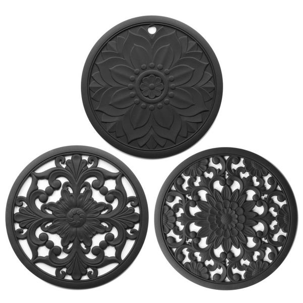 mats & pads 3pcs/set heat resistant mat silicone floral round pad non-skid pot holder for kitchen s pots and pans
mats & pads 3pcs/set heat resistant mat silicone floral round pad non-skid pot holder for kitchen s pots and pans