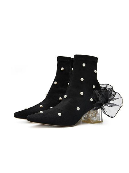 boots womens round toe pearls lace decor ankle block clear transparent crystal heel shoes black 2021 fashion
boots womens round toe pearls lace decor ankle block clear transparent crystal heel shoes black 2021 fashion