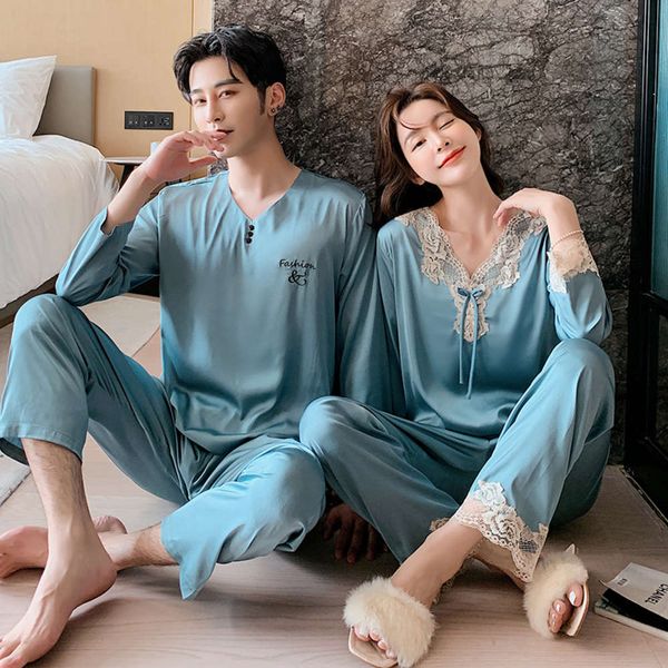 v-neck long mouw pair 2-piece sleep pack lent summer new loss satines homewear womens lace trim nightwear men letter, Black;brown
v-neck long mouw pair 2-piece sleep pack lent summer new loss satines homewear womens lace trim nightwear men letter, Black;brown