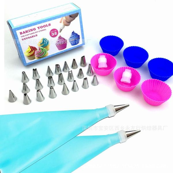 baking & pastry tools 32pcs color boxed cake decorating tool silicone mold cup mouth bag set
baking & pastry tools 32pcs color boxed cake decorating tool silicone mold cup mouth bag set