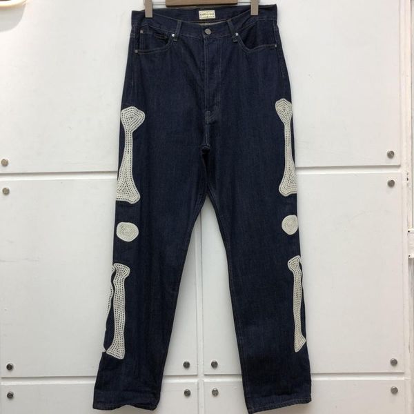 men's jeans kapital autumn and winter women's embroidered bone retro high-quality high street loose pants, Blue
men's jeans kapital autumn and winter women's embroidered bone retro high-quality high street loose pants, Blue