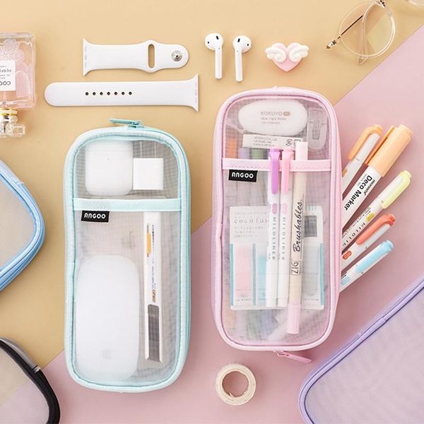 pencil bags creative transparent net yarn case stationery bag special for exams pencils pouch supplies
pencil bags creative transparent net yarn case stationery bag special for exams pencils pouch supplies