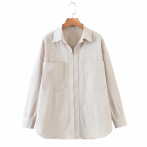 stylish chic pockets zipper shirt jacket women fashion turn-down collar long sleeve thin coat female casual streetwear women's jackets, Black;brown
stylish chic pockets zipper shirt jacket women fashion turn-down collar long sleeve thin coat female casual streetwear women's jackets, Black;brown