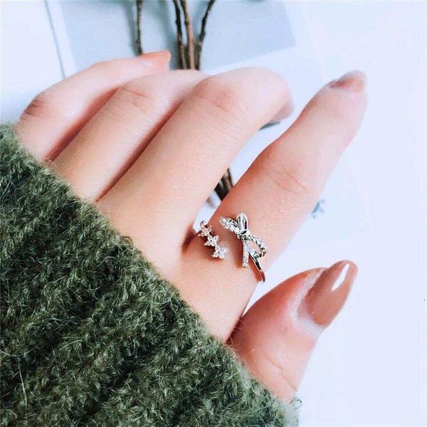 bow opening index finger women's versatile flower personality ring fashion japanese korean student jewelry, Silver
bow opening index finger women's versatile flower personality ring fashion japanese korean student jewelry, Silver