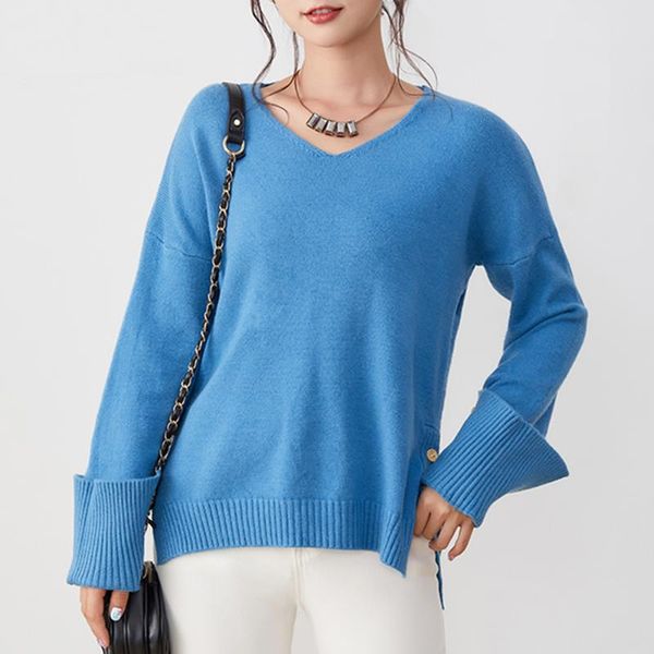 women's sweaters sweater for women autumn knit japan style female casual v neck pullover blue long sleeve side split, White;black
women's sweaters sweater for women autumn knit japan style female casual v neck pullover blue long sleeve side split, White;black