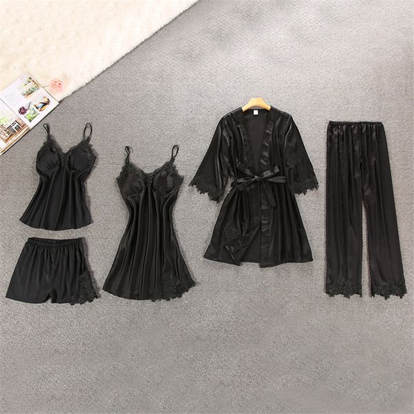 brand 1-5pcs suit ladies silk satin pajama set female lace pyjama set sleepwear autumn winter home wear nightwear for women, Black;red
brand 1-5pcs suit ladies silk satin pajama set female lace pyjama set sleepwear autumn winter home wear nightwear for women, Black;red