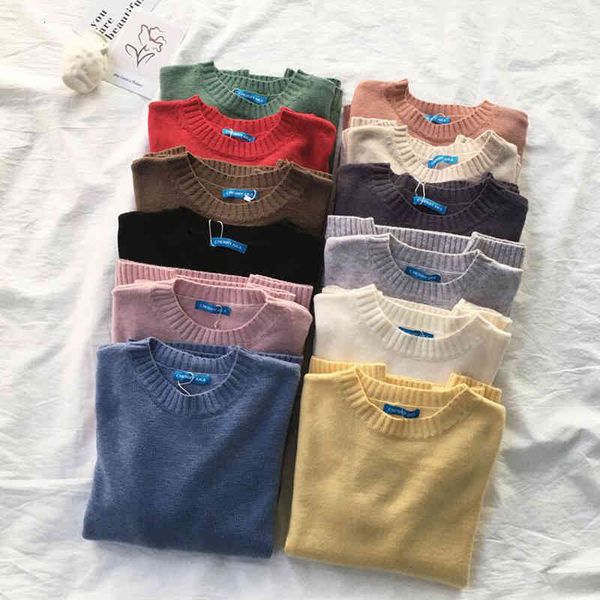 sweaters 12 colors o-neck women sweater autumn winter solid loose knitted pullovers casual long sleeve jumper, White;black
sweaters 12 colors o-neck women sweater autumn winter solid loose knitted pullovers casual long sleeve jumper, White;black