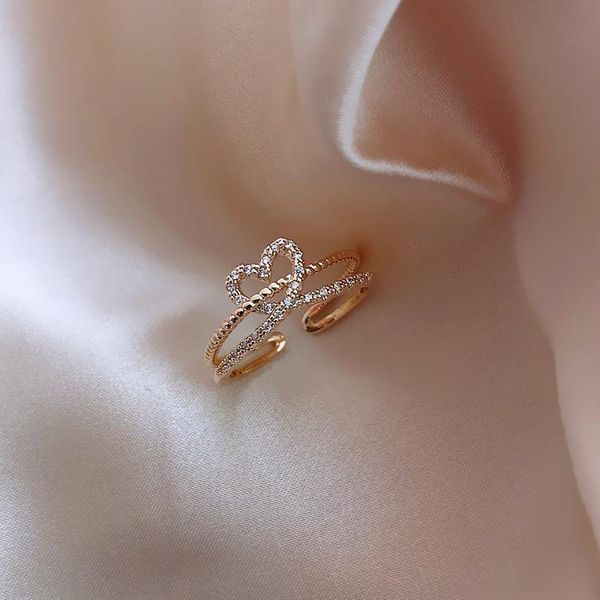 cluster rings mengjiqiao 2021 korean delicate zircon heart twist open adjustable for women students micro pave finger ring jewelry, Golden;silver
cluster rings mengjiqiao 2021 korean delicate zircon heart twist open adjustable for women students micro pave finger ring jewelry, Golden;silver