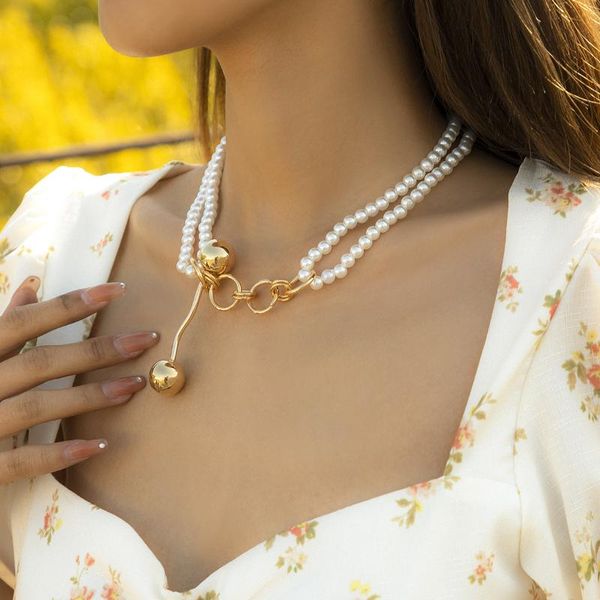 chokers fashion bohemian round simulated pearl beaded choker geometric pendants necklaces for women gold metal necklace design, Golden;silver
chokers fashion bohemian round simulated pearl beaded choker geometric pendants necklaces for women gold metal necklace design, Golden;silver