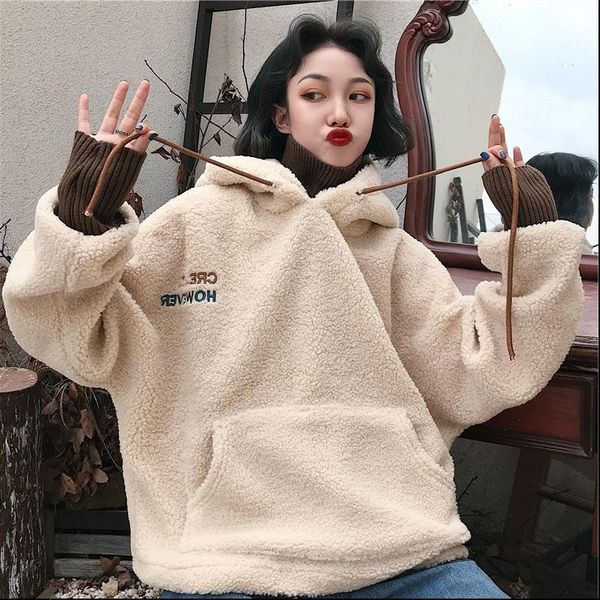 spring artificial wool coats women hoodie warm pullover casual winter parka outerwear lamb cashmere, Black
spring artificial wool coats women hoodie warm pullover casual winter parka outerwear lamb cashmere, Black