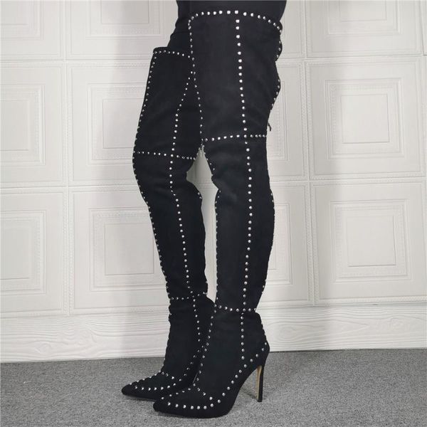boots autumn winter women long suede studded rivets over the knee thigh high 2021 shoes botas altas mujer, Black
boots autumn winter women long suede studded rivets over the knee thigh high 2021 shoes botas altas mujer, Black
