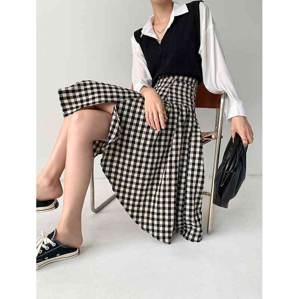mozuleva spring and summer korea southern niche design sensation plaid skirts plied japanese vintage skirt, Black
mozuleva spring and summer korea southern niche design sensation plaid skirts plied japanese vintage skirt, Black