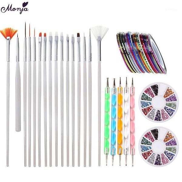 monja 3styles nail art kit painting brush bead dotting picking pen stripe tape sticker rhinetstone decoration manicure set1
monja 3styles nail art kit painting brush bead dotting picking pen stripe tape sticker rhinetstone decoration manicure set1