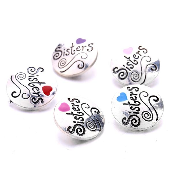vintage snap button sisters friendship charms women jewelry findings painting heart 18mm metal snaps buttons diy bracelet jewellery wholesal, Bronze;silver 
vintage snap button sisters friendship charms women jewelry findings painting heart 18mm metal snaps buttons diy bracelet jewellery wholesal, Bronze;silver
