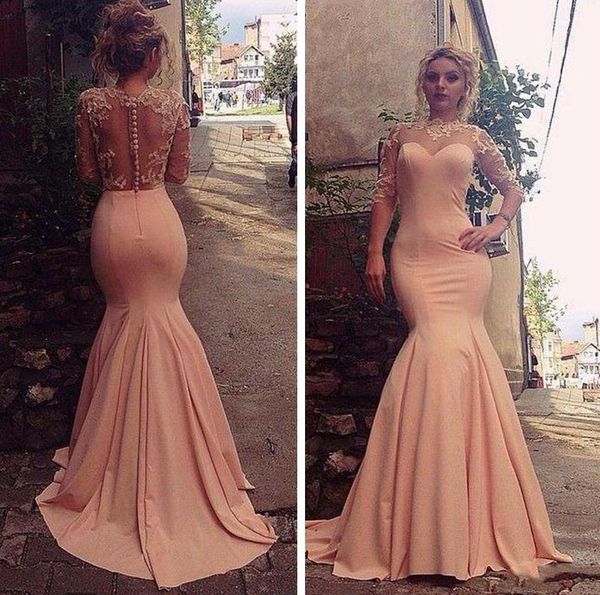 evening dresses o neck half sleeves mermaid es pink lace appliques see through slim arabic prom party gowns, Black;red
evening dresses o neck half sleeves mermaid es pink lace appliques see through slim arabic prom party gowns, Black;red