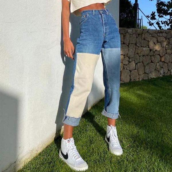 autumn and winter women jeans stitching contrast color woman ripped for pants mom high waisted 3xl women's, Blue
autumn and winter women jeans stitching contrast color woman ripped for pants mom high waisted 3xl women's, Blue