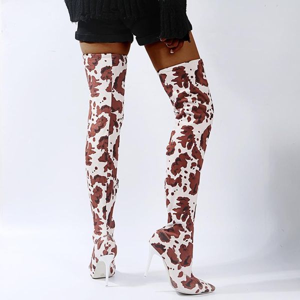boots 2021 selling arrivals women's cow pattern long woman thin heels over the knee high tube pointed toe shoes, Black
boots 2021 selling arrivals women's cow pattern long woman thin heels over the knee high tube pointed toe shoes, Black