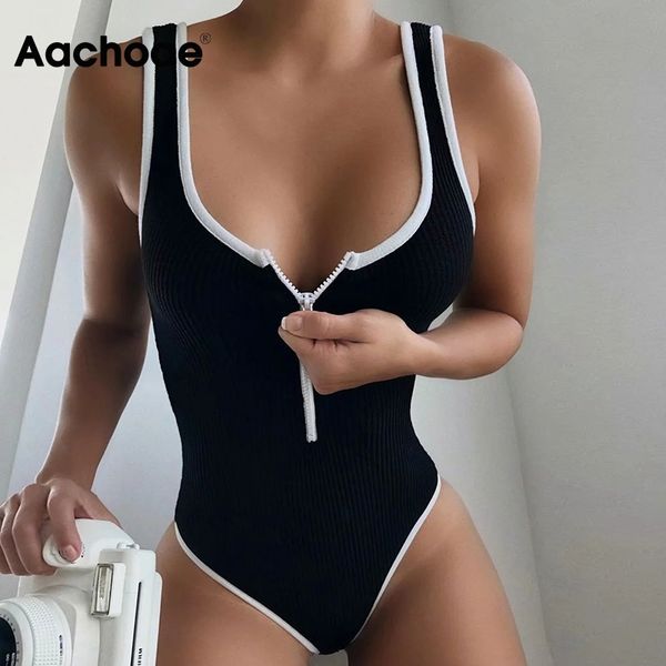 summer knitted bodysuit o neck sleeveless bodycon jumpsuit women zipper beach lady body suit combinaison femme 210413, Black;white
summer knitted bodysuit o neck sleeveless bodycon jumpsuit women zipper beach lady body suit combinaison femme 210413, Black;white