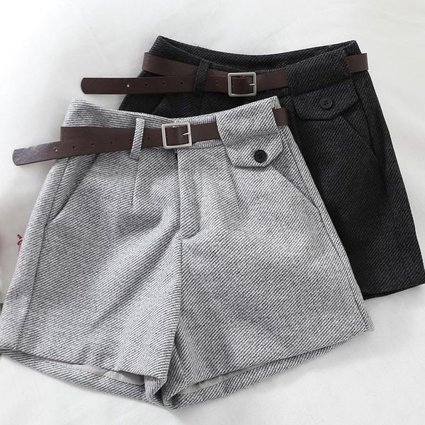 women's shorts 2021 fashion winter loose wide leg pocket wool casual, White;black
women's shorts 2021 fashion winter loose wide leg pocket wool casual, White;black