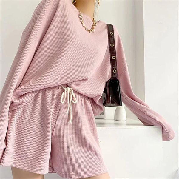 women's tracksuits summer 2021 chic loose casual solid 2 pcs short sets o neck long sleeve pullover hoody + high waist drawsting shorts, Gray
women's tracksuits summer 2021 chic loose casual solid 2 pcs short sets o neck long sleeve pullover hoody + high waist drawsting shorts, Gray
