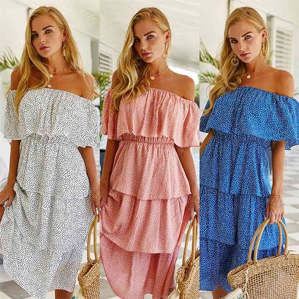 women's spring and summer product one-shoulder cake dress holiday style female fashion polka dot print es 210517, Black;gray
women's spring and summer product one-shoulder cake dress holiday style female fashion polka dot print es 210517, Black;gray