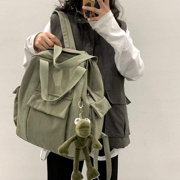 solid women's nylon backpack students multi-pockets school bag teens girl shoulder harajuku large capacity travel bags
solid women's nylon backpack students multi-pockets school bag teens girl shoulder harajuku large capacity travel bags