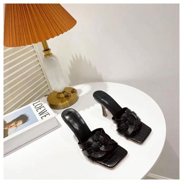 fashion sandal slippers women high heel flip flops slip on slides narrow band ladies slipper summer elegant sandalias mujer, Black
fashion sandal slippers women high heel flip flops slip on slides narrow band ladies slipper summer elegant sandalias mujer, Black