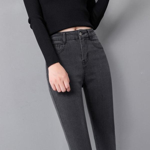 smoke grey high waist women's spring and autumn tight elastic small foot pencil nine point, Blue
smoke grey high waist women's spring and autumn tight elastic small foot pencil nine point, Blue