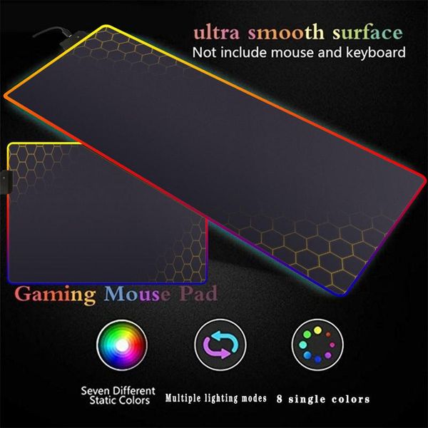 mouse pads & wrist rests hexagon texture large rgb gaming pad gamer mousepad led light illuminated usb wired colorful luminous non-slip mice
mouse pads & wrist rests hexagon texture large rgb gaming pad gamer mousepad led light illuminated usb wired colorful luminous non-slip mice