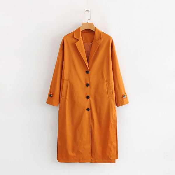 long fashion trench coat 2021 summer style suit lapel long sleeve solid color loose medium length split windbreaker coat for women, Tan;black
long fashion trench coat 2021 summer style suit lapel long sleeve solid color loose medium length split windbreaker coat for women, Tan;black