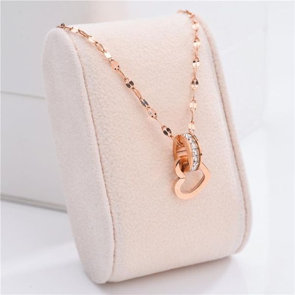 pendant necklaces 2021 trendy zircon double loops heart women female no fade rose gold chokers necklace ladies party jewelry, Silver
pendant necklaces 2021 trendy zircon double loops heart women female no fade rose gold chokers necklace ladies party jewelry, Silver