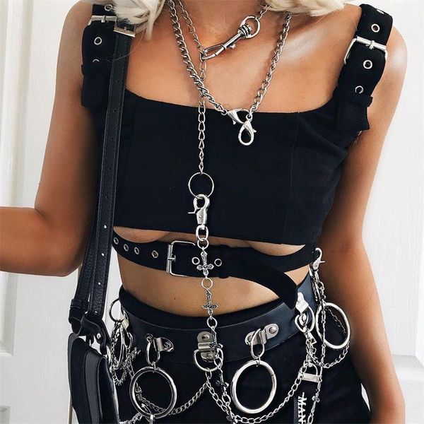 womens tanks black eyelet buckle belt waist gothic crop tank cool harajuku streetwear summer female navel, White
womens tanks black eyelet buckle belt waist gothic crop tank cool harajuku streetwear summer female navel, White