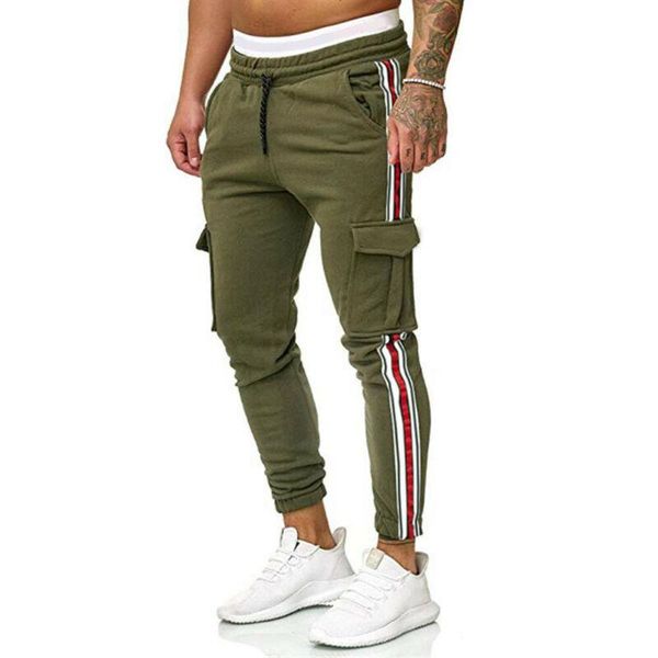 men's pants mens men tracksuit drawstring striped pockets joggering trousers sport gym casual joggers, Black
men's pants mens men tracksuit drawstring striped pockets joggering trousers sport gym casual joggers, Black