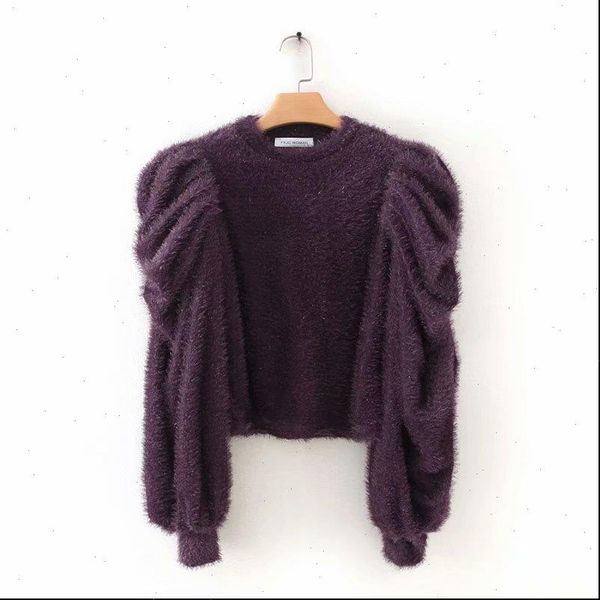 women womens sweater fashion pleats puff sleeve wool spinning ladies basic knitted casual slim high street sweaters chic s225, White;black
women womens sweater fashion pleats puff sleeve wool spinning ladies basic knitted casual slim high street sweaters chic s225, White;black
