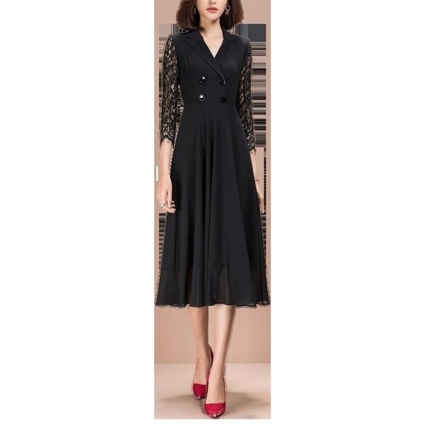 casual dresses spring 2021 fashion three quarter sleeve lace patchwork dress women, Black;gray
casual dresses spring 2021 fashion three quarter sleeve lace patchwork dress women, Black;gray
