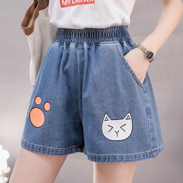women's shorts coigarsam 4xl plus size loose denim summer cartoon high waist women blue 5895, White;black
women's shorts coigarsam 4xl plus size loose denim summer cartoon high waist women blue 5895, White;black