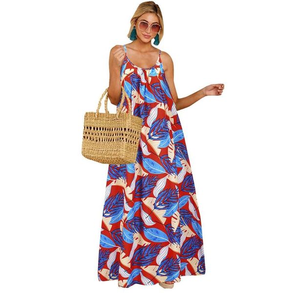casual dresses 066c womens summer spaghetti strap flowy maxi long sling dress bohemian feather leaves print flared hem loose swing beach, Black;gray
casual dresses 066c womens summer spaghetti strap flowy maxi long sling dress bohemian feather leaves print flared hem loose swing beach, Black;gray