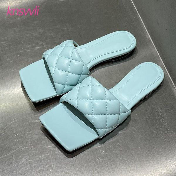 designer women slippers candy color rhombus genuine leather mules summer beach shoes woman square toe flat runway sandals, Black
designer women slippers candy color rhombus genuine leather mules summer beach shoes woman square toe flat runway sandals, Black