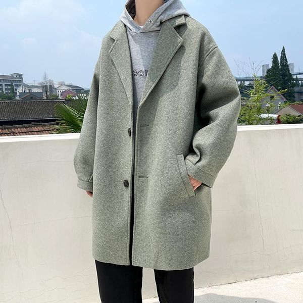 men's wool & blends korean-style fashion autumn winter trenchcoat 2021 woolen jacket coat harajuku mens oversized overcoat male streetw, Black
men's wool & blends korean-style fashion autumn winter trenchcoat 2021 woolen jacket coat harajuku mens oversized overcoat male streetw, Black