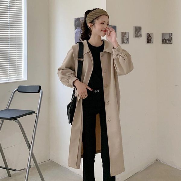 women's trench coats autumn temperament british windbreaker mid-length thin waist coat small tide, Tan;black
women's trench coats autumn temperament british windbreaker mid-length thin waist coat small tide, Tan;black