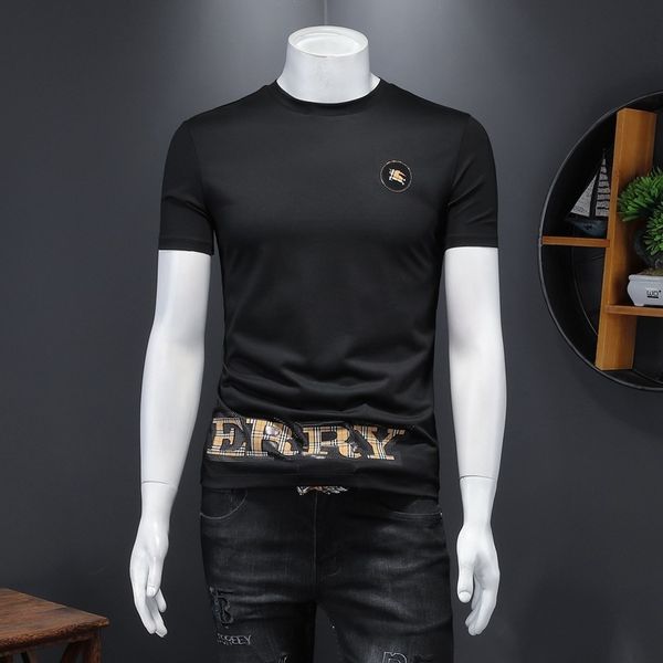 fashion t shirts men's short sleeve mercerized cotton embroidery 2021 summer leisure half trendy men, White;black
fashion t shirts men's short sleeve mercerized cotton embroidery 2021 summer leisure half trendy men, White;black