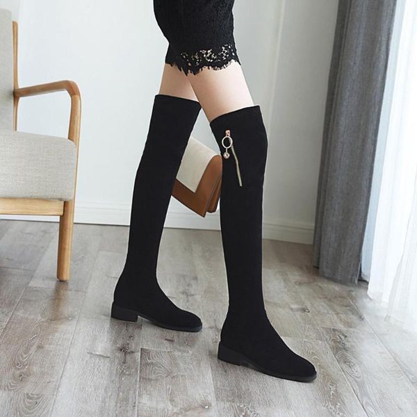 boots women thigh high fashion suede leather crystal lace up female over the knee plus size shoes 2021, Black
boots women thigh high fashion suede leather crystal lace up female over the knee plus size shoes 2021, Black
