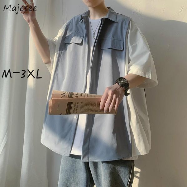 men's casual shirts men oversize 3xl half sleeve patchwork turn-down collar button fake two pieces summer thin male clothes safari styl, White;black
men's casual shirts men oversize 3xl half sleeve patchwork turn-down collar button fake two pieces summer thin male clothes safari styl, White;black