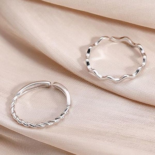 cluster rings silver two piece set japan and outh korea cold wind fine wave pattern twist influx opening adjustable ring, Golden;silver
cluster rings silver two piece set japan and outh korea cold wind fine wave pattern twist influx opening adjustable ring, Golden;silver
