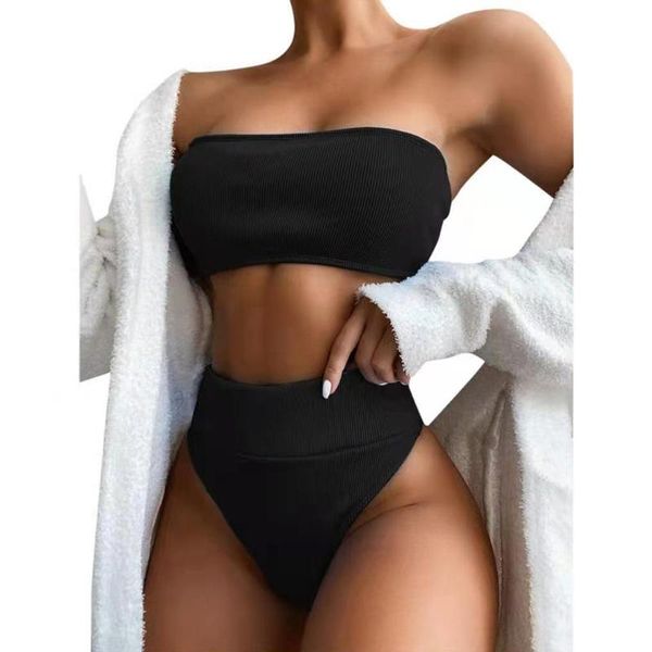 one-piece suits 2pcs strapless ribbed bandeau tube micro swimsuit high waist thong solid color bathing suit for women
one-piece suits 2pcs strapless ribbed bandeau tube micro swimsuit high waist thong solid color bathing suit for women