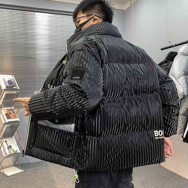 2021 winter new fashion brand white duck down men's couple trend thickened stand collar cotton jacket, Black
2021 winter new fashion brand white duck down men's couple trend thickened stand collar cotton jacket, Black