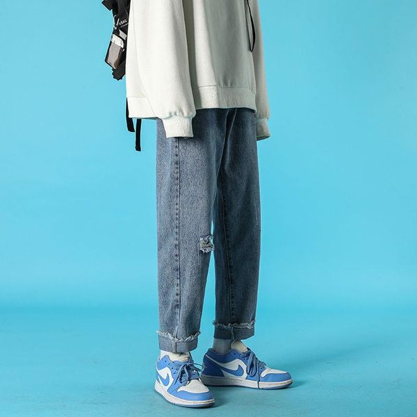 men's jeans summer ripped fashion casual wide-leg men streetwear loose hip-hop straight-leg hole denim trousers mens, Blue
men's jeans summer ripped fashion casual wide-leg men streetwear loose hip-hop straight-leg hole denim trousers mens, Blue