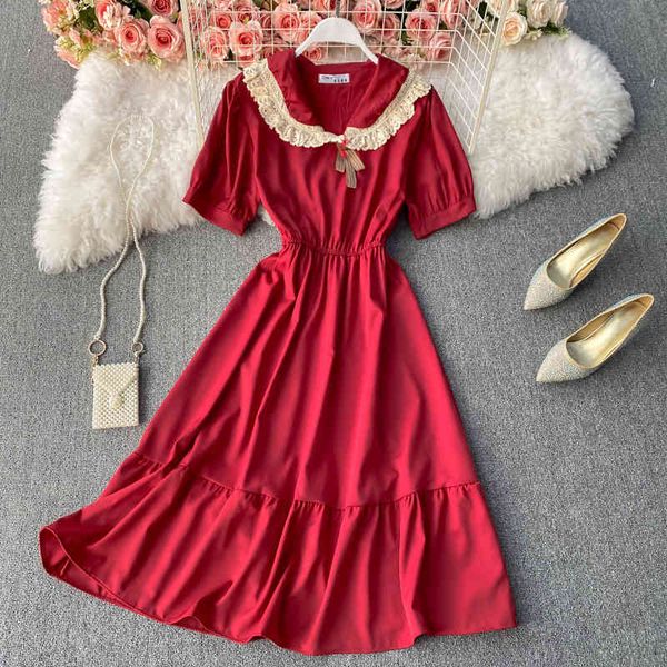 fashion summer vintage solid sailor collar dress women a line lantern sleeve pullover party clothing 210513, Black;gray
fashion summer vintage solid sailor collar dress women a line lantern sleeve pullover party clothing 210513, Black;gray